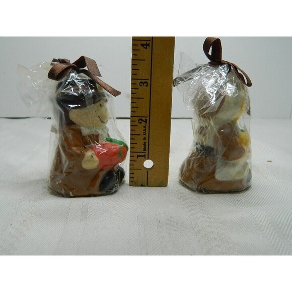 3 1/2" Pilgrim Candles Set of 2 Boy & Girl Pilgrim NIP Thanksgiving Unlit Candle - Picture 5 of 5